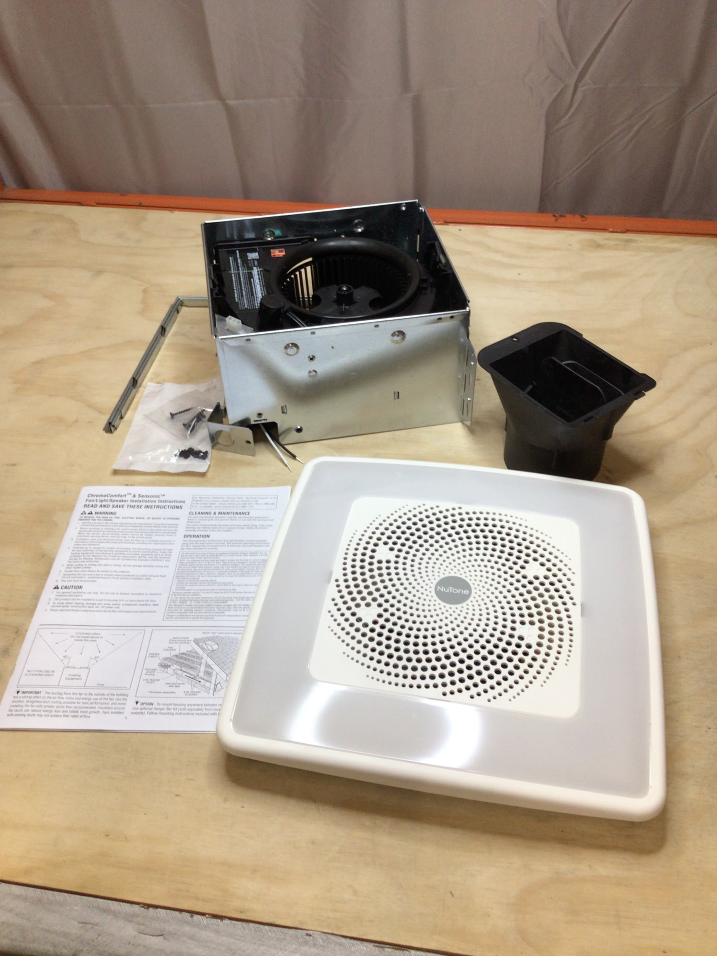 NuTone SPKN110RGBL Chromacomfort Ceiling Bath Fan *OPEN BOX - READ* (8106383245550)